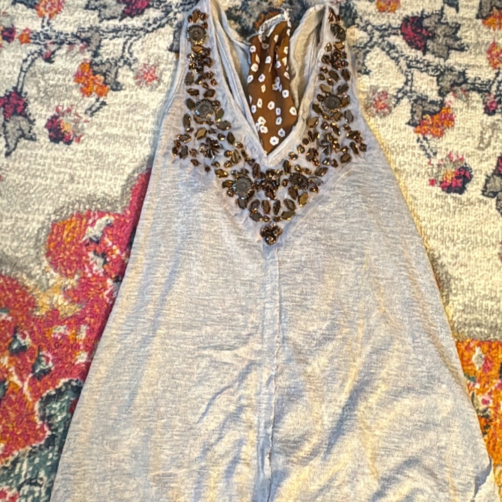 Gimmicks by BKE Gray Embellished Tank Top